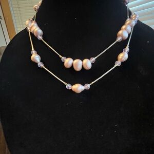 Monet Pink and Purple Beaded Necklace